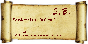 Sinkovits Bulcsú névjegykártya